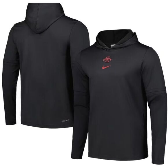 Nike Iowa State Cyclones Men's Long Sleeve Hooded Tee Black Performance Hoodie M - Picture 1 of 14